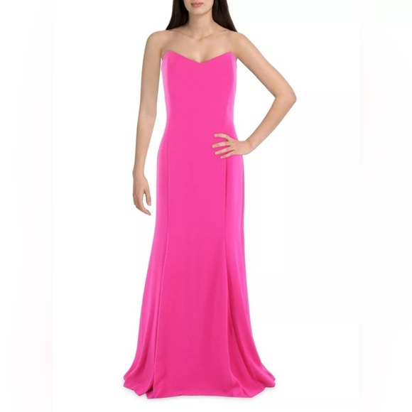 Donna Karan Womens Strapless Crepe Evening Dress
Sz 0 Fuscia color.Boning on top - Picture 1 of 3
